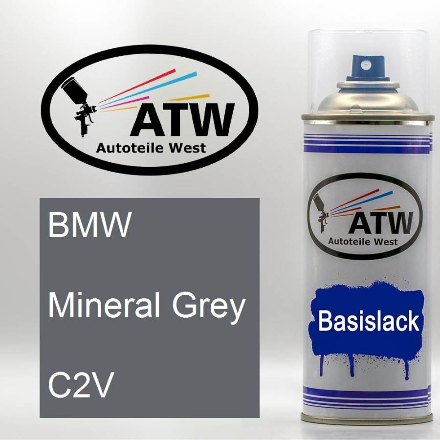 BMW, Mineral Grey, C2V: 400ml Sprühdose, von ATW Autoteile West.